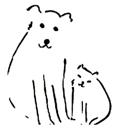 Cartoon dog and cat